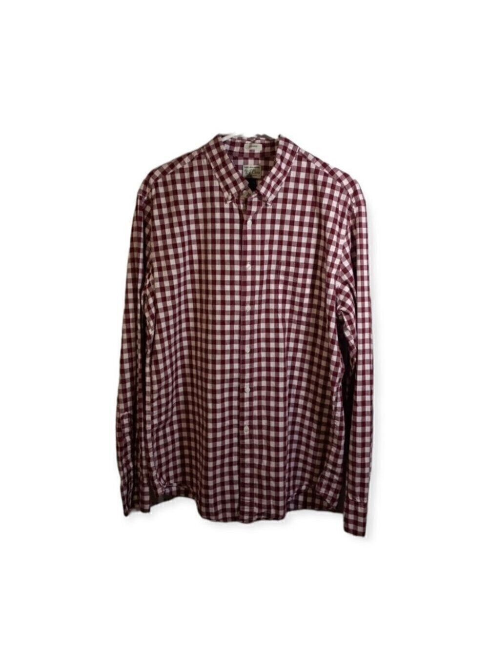 J. Crew Classic Fit Red Plaid Button Down Men's Shirt
